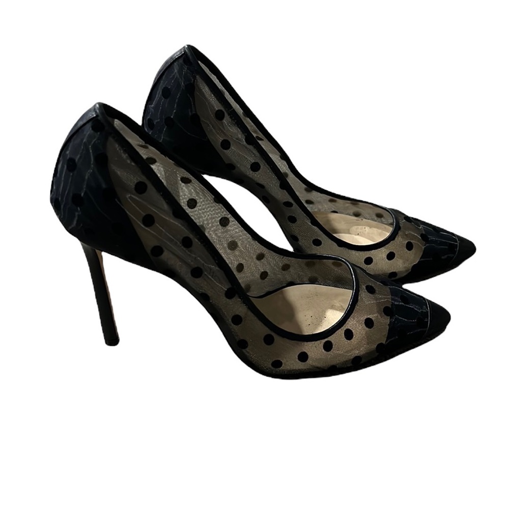 Jimmy Choo Black Polka Dot Romy 100 Mesh Pumps Size 36.5 - Picture 2 of 8